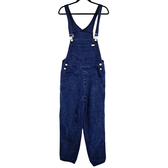 Vintage 90s Guess Overalls Y2K READ Womens Size 4 USA Indigo Blue Denim - Picture 1 of 15